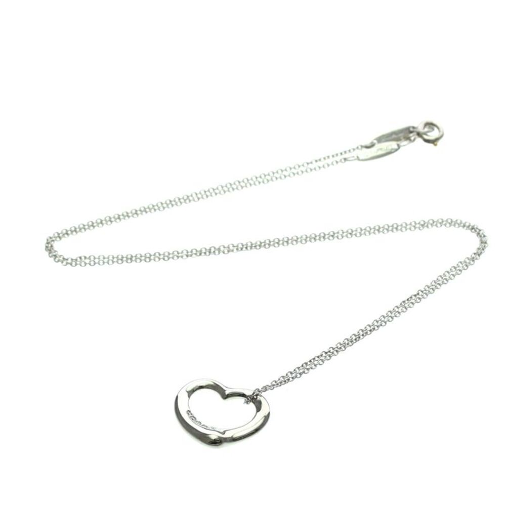 Tiffany & Co. Elsa Peretti Open Heart 5 Diamonds Pendant Platinum And Diamonds